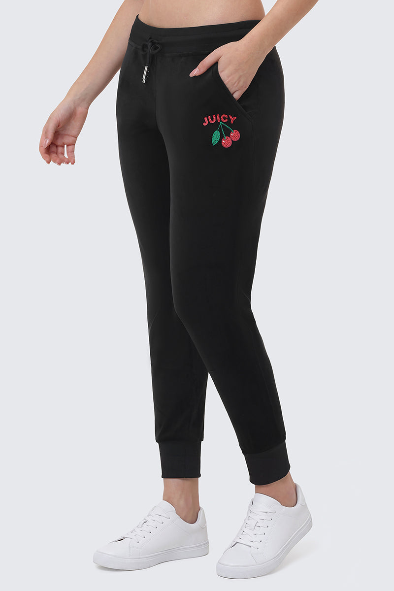 Cherry Bling Velour Jogger - Image 5