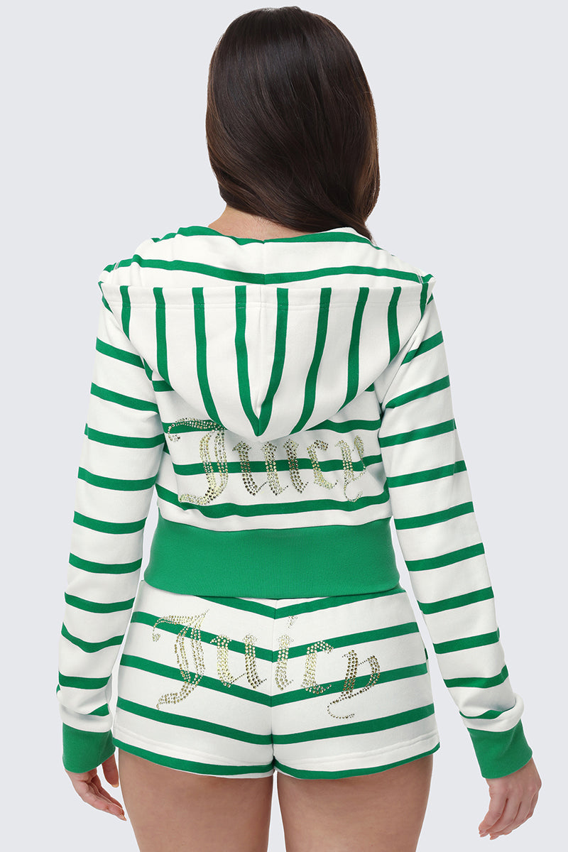 Stripe Bling Terry Hoodie - Image 2