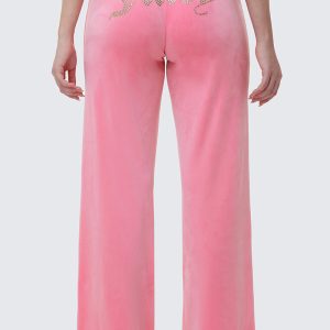 Heritage Stripe Bling Velour Track Pants