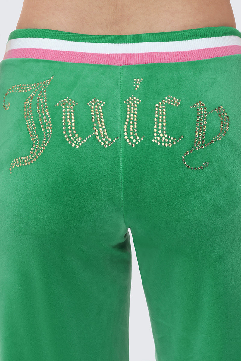 Heritage Stripe Bling Velour Track Pants - Image 4