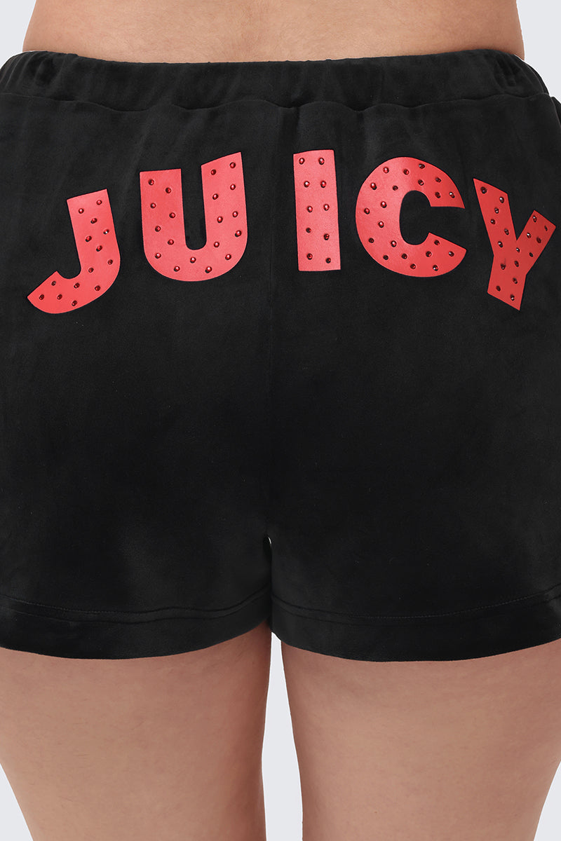 Cherry Bling Velour Shorts - Image 5