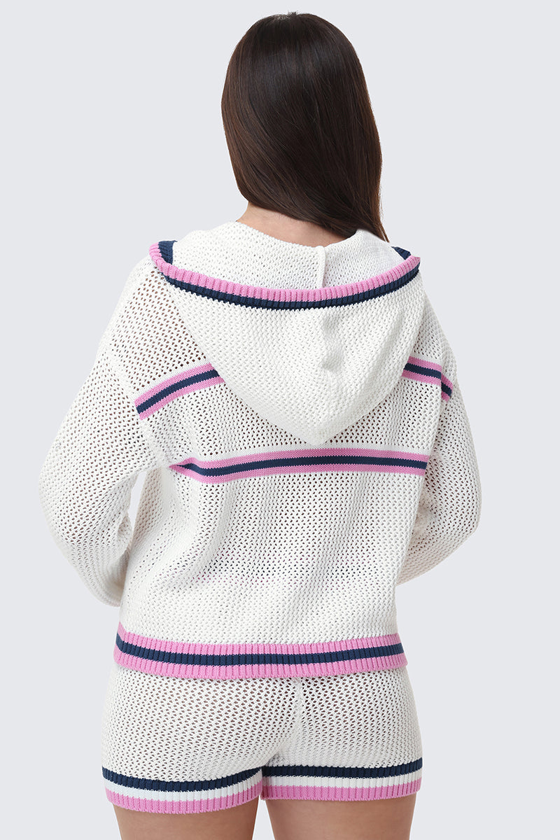 Mesh Zip-Up Hoodie - Image 3