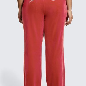 Plus-Size OG Big Bling Velour Track Pants