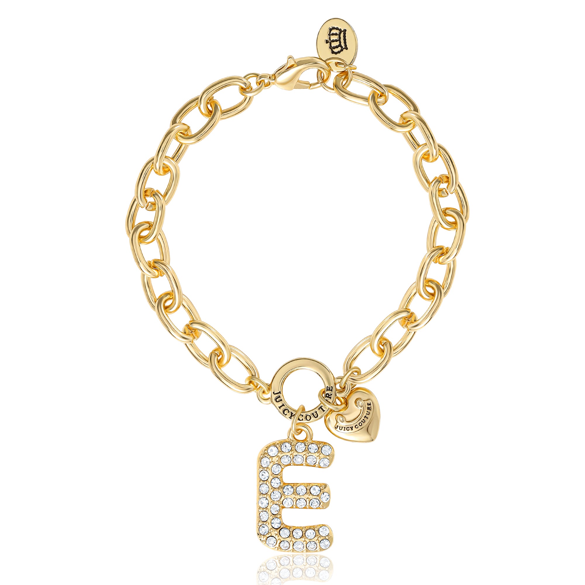 Pavé Initial Charm Bracelet. Letter E
