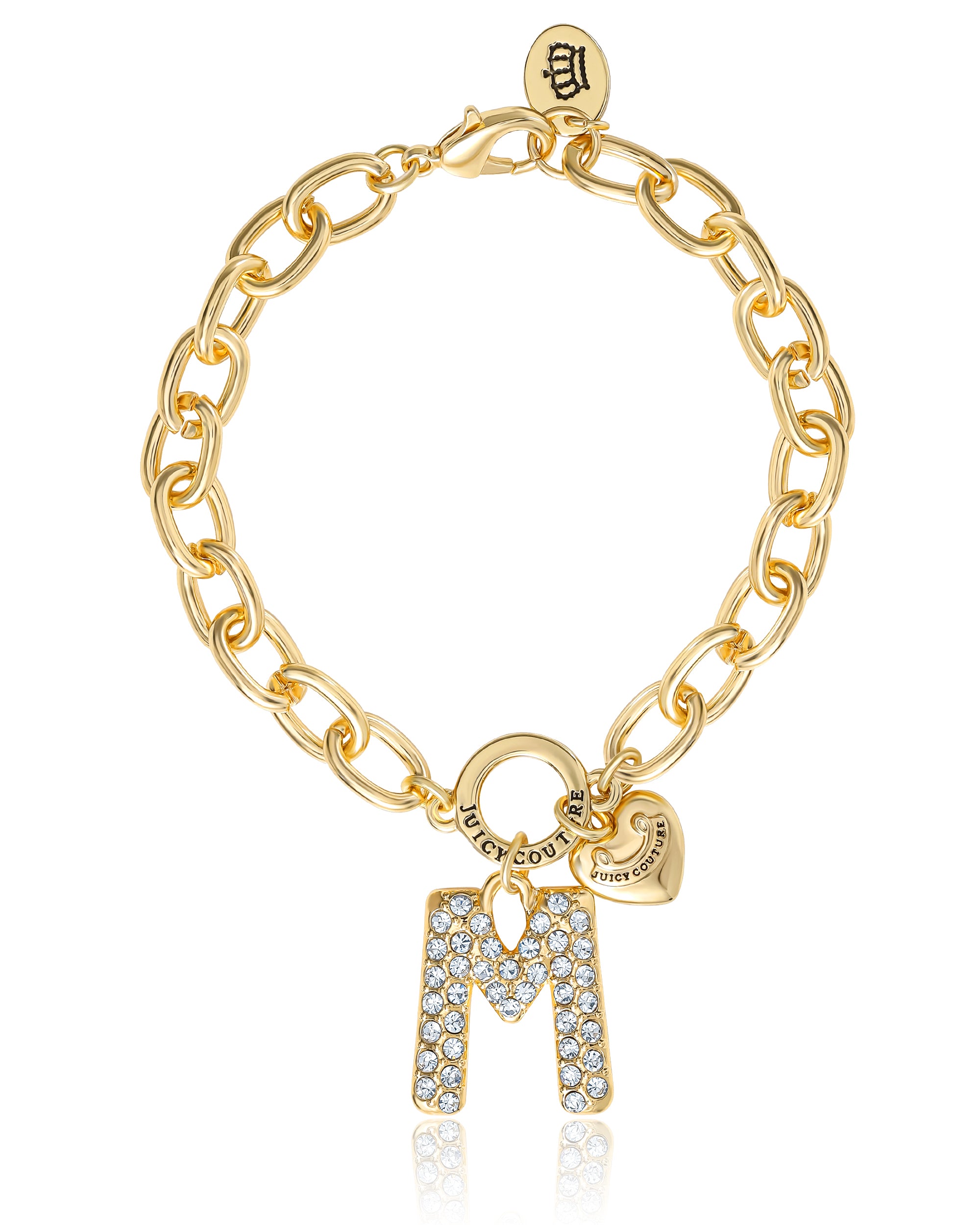 Pavé Initial Charm Bracelet. Letter M