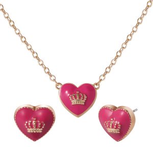 Kids Crown Logo Heart Pendant Necklace