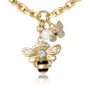 Charm Cluster Bee Necklace