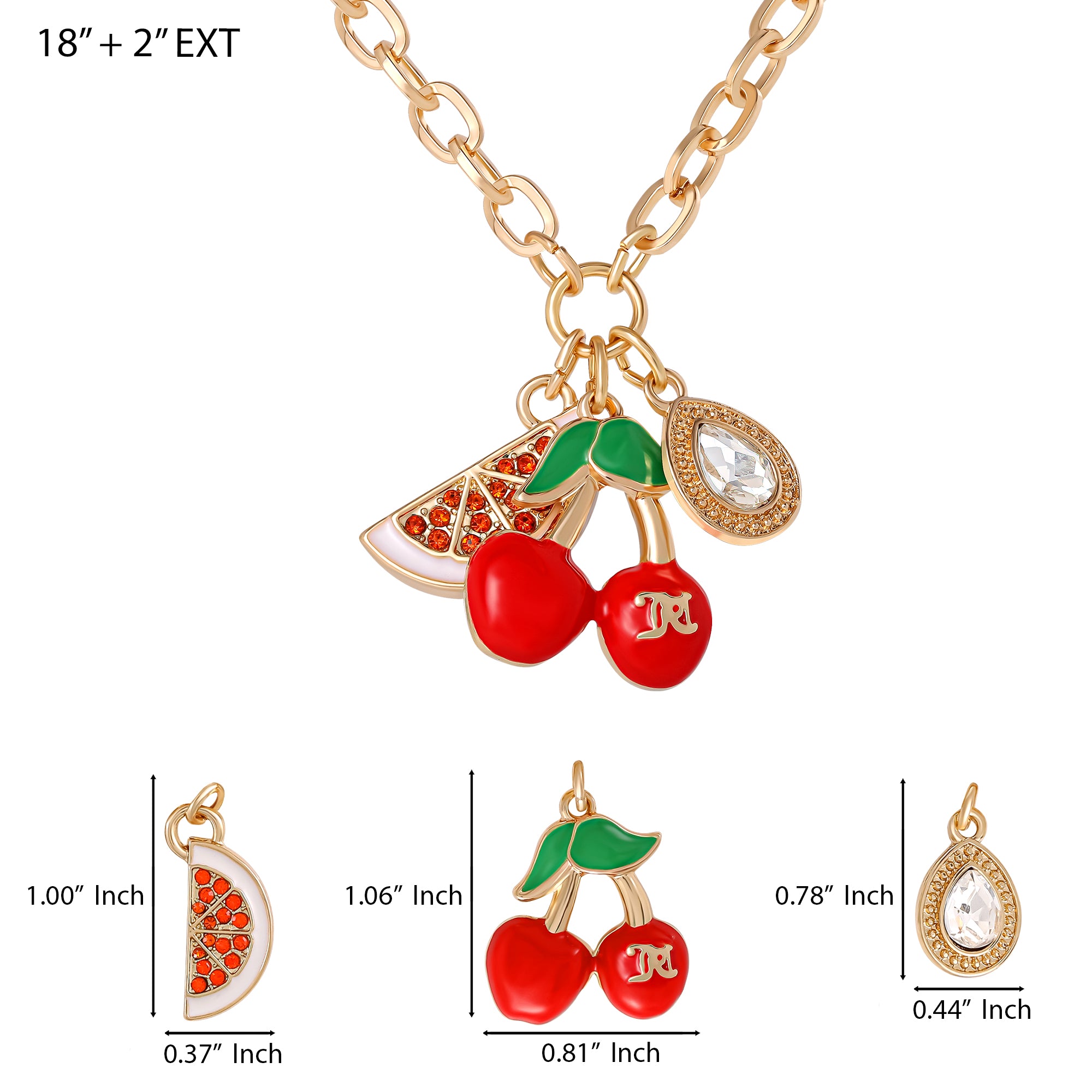 Cherry & Watermelon Charm Necklace - Image 4