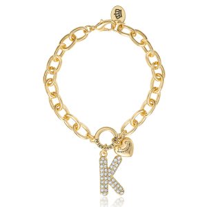 Pavé Initial Charm Bracelet. Letter K