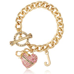 Pink Pavé Heart Toggle Bracelet