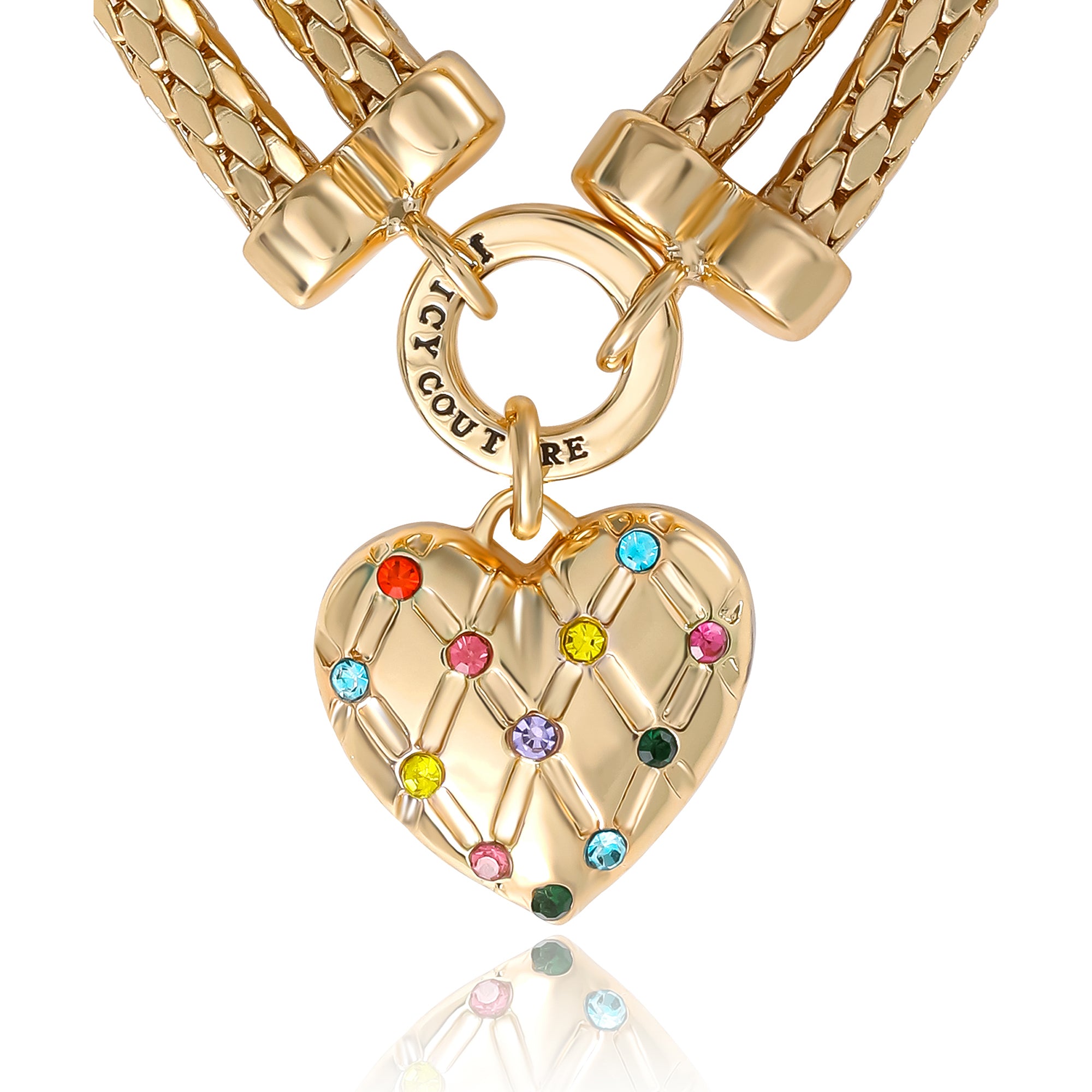Double Chain Heart Padlock Bracelet - Image 4