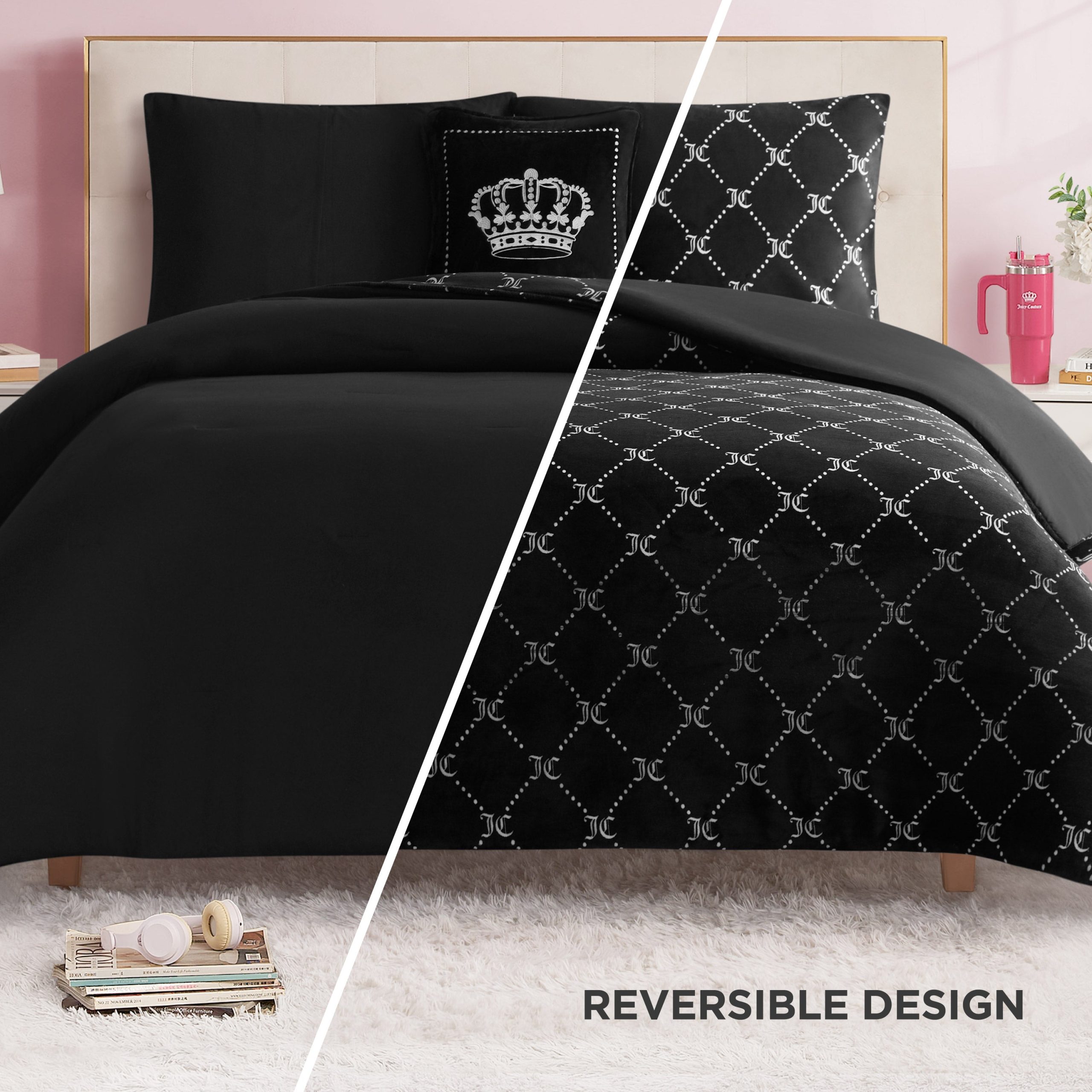 Plush Trellis Link Reversible Comforter Set - Image 2