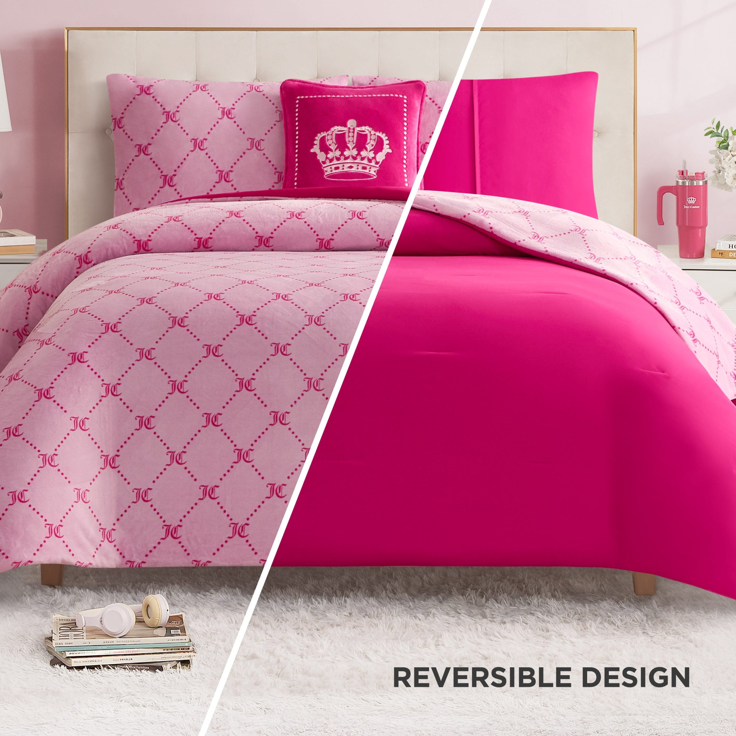 Plush Trellis Link Reversible Comforter Set - Image 2