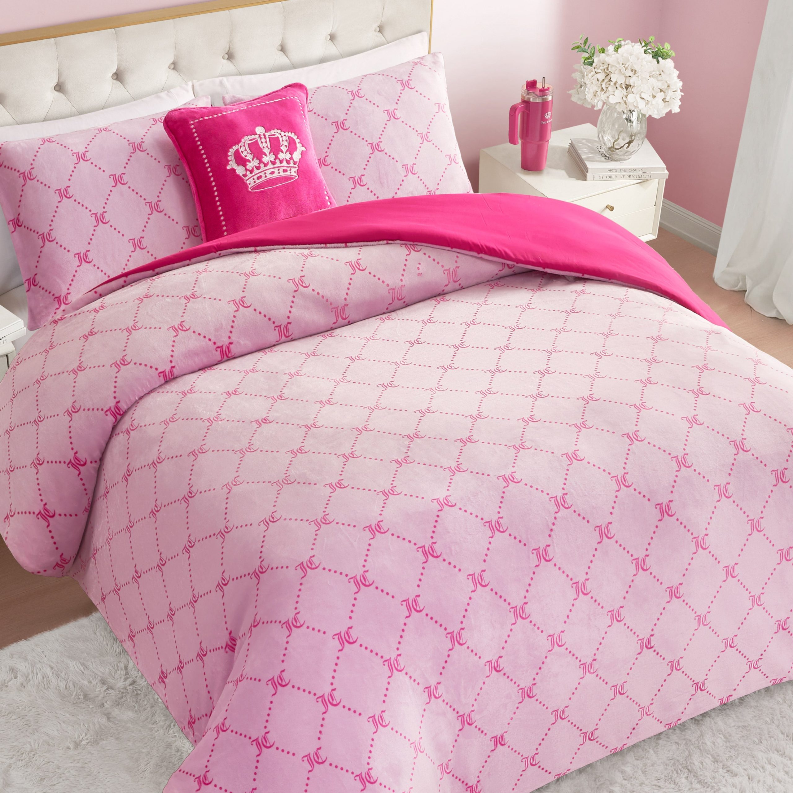 Plush Trellis Link Reversible Comforter Set - Image 6