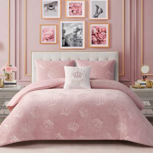 Embossed Plush Crown Comforter Set