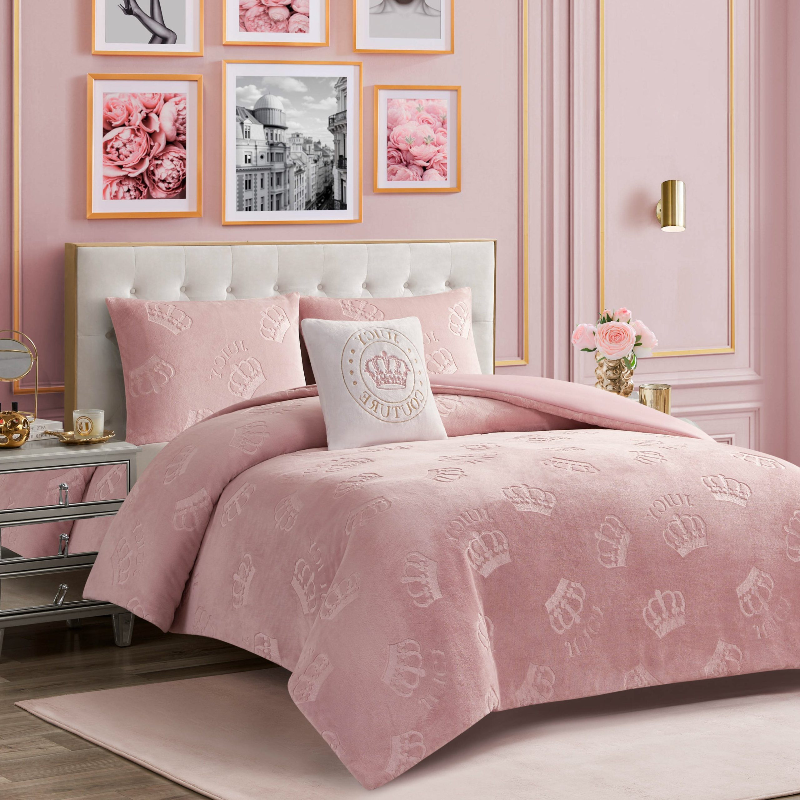 Embossed Plush Crown Comforter Set - Image 2
