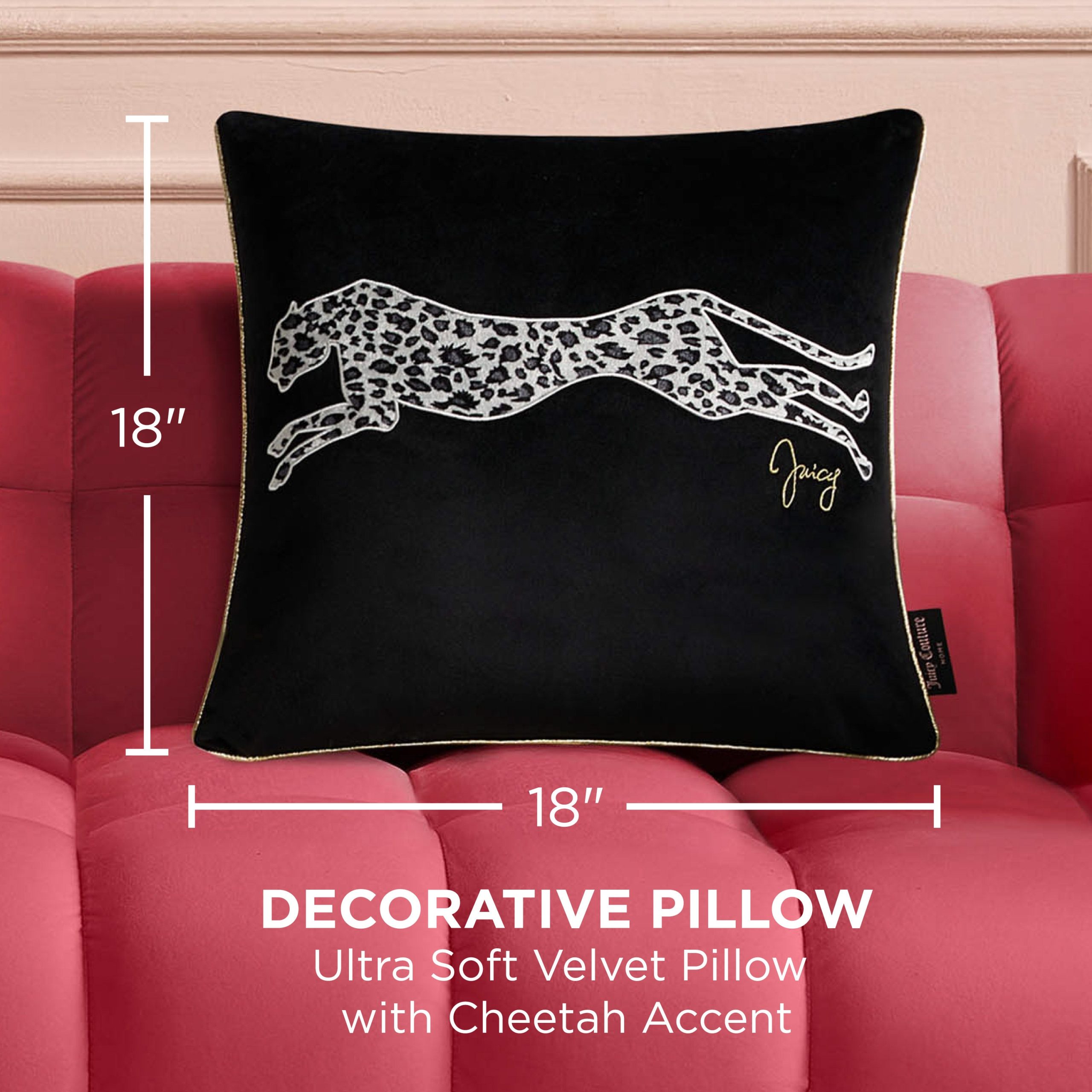 Velvet Cheetah Square Pillow - Image 2