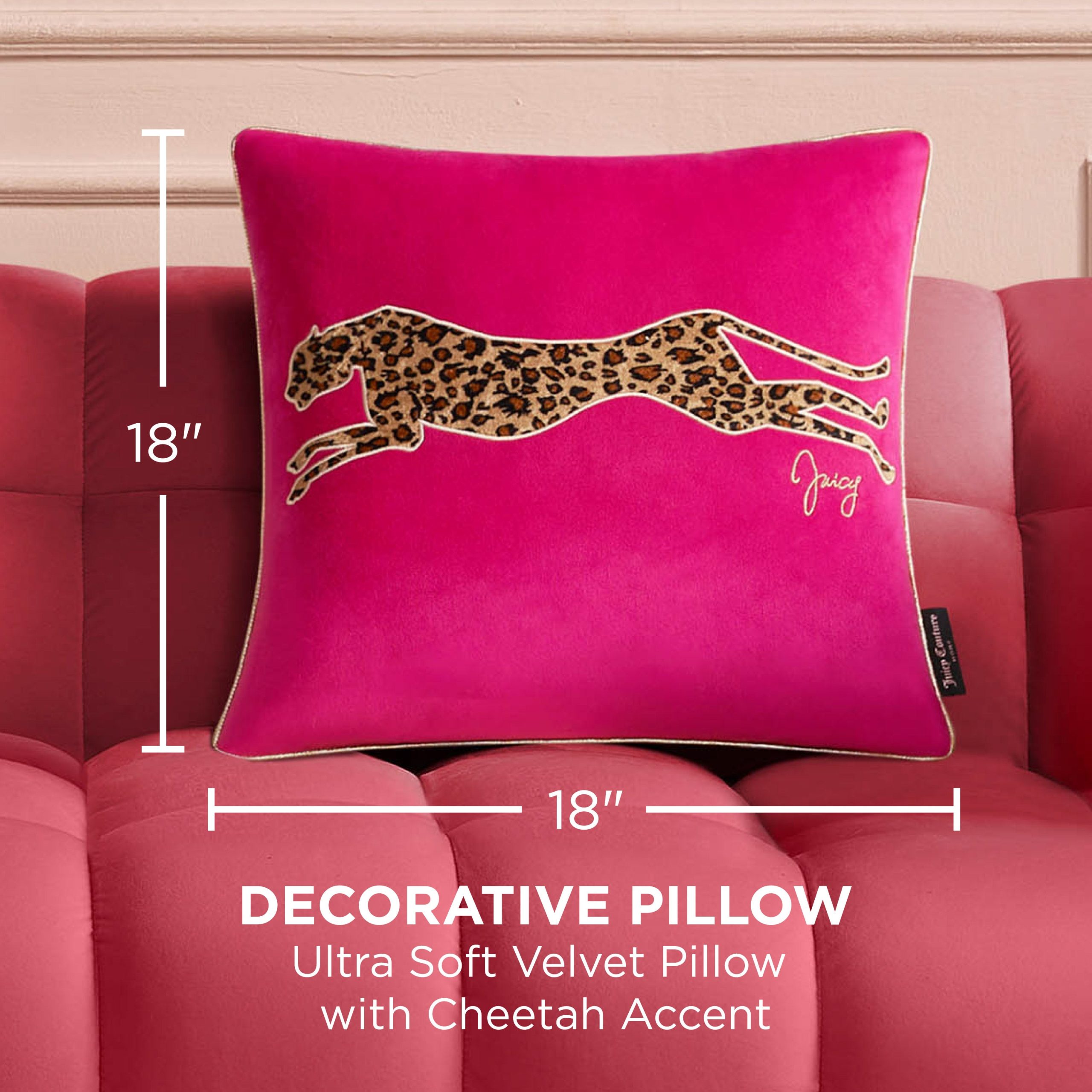 Velvet Cheetah Square Pillow - Image 2