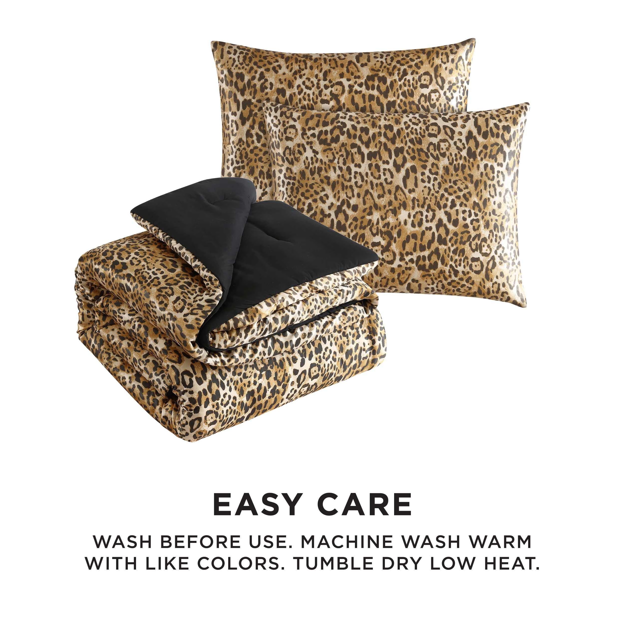 Monica Leopard Satin Reversible Comforter Set - Image 5