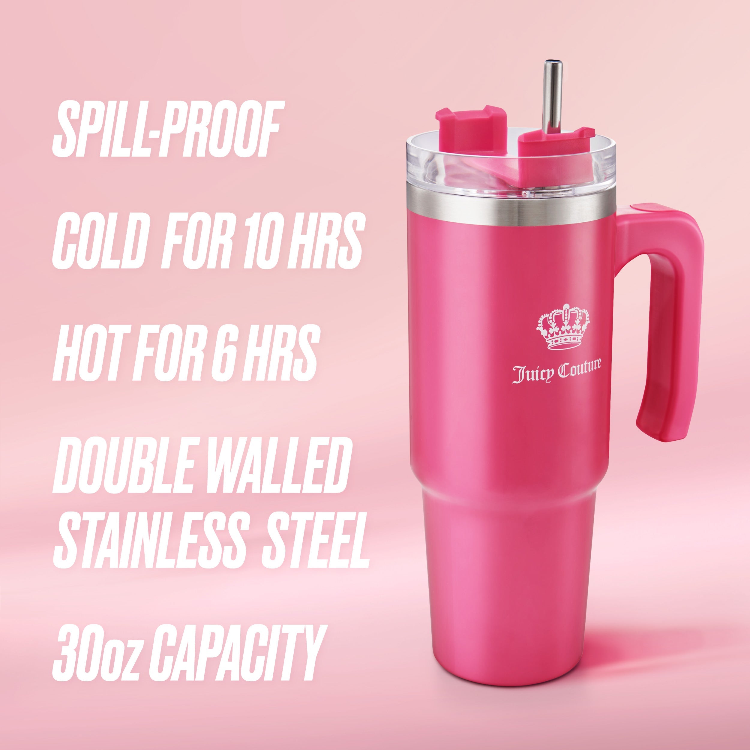 Glam Logo Stainless Steel Water Bottle - Image 3