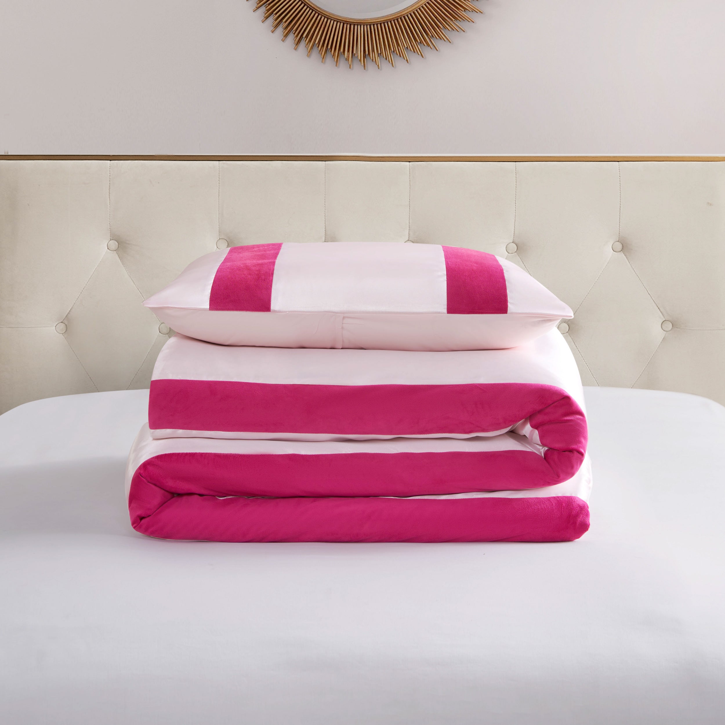 Satin Velvet Stripe Comforter Set - Image 5