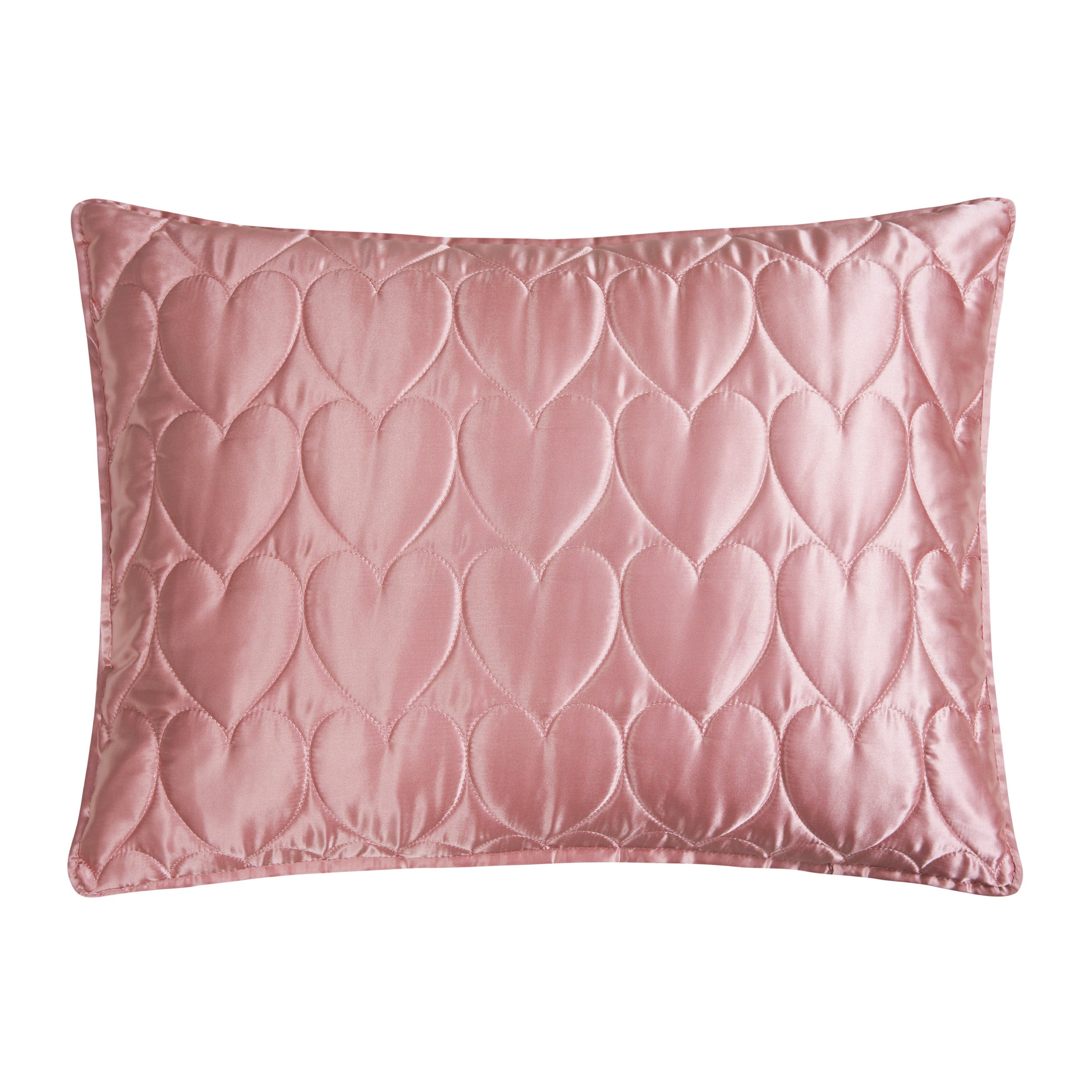 Satin Heart Stitched Quilt Set - Image 5