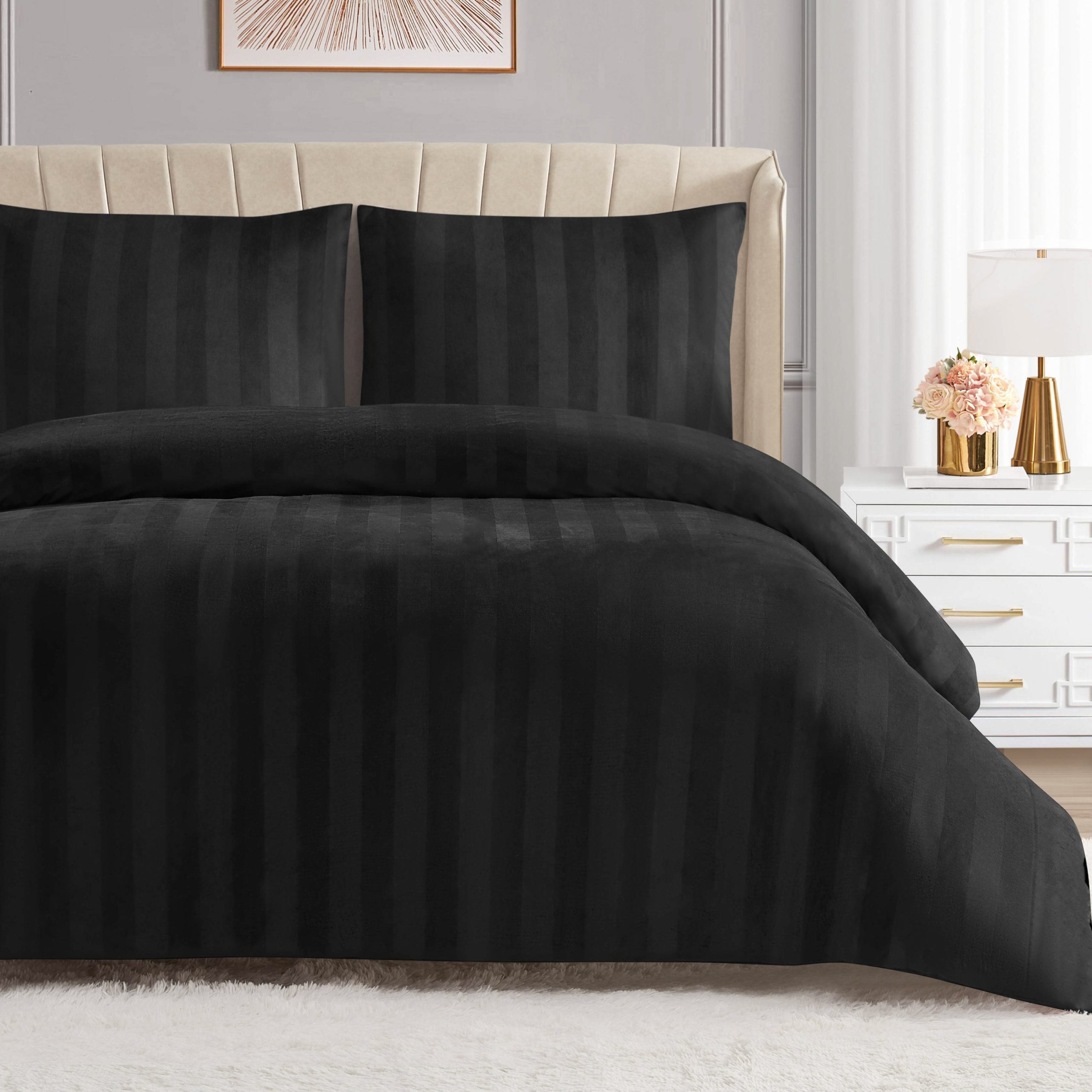 Jenny Velour Striped Jacquard Comforter Set - Image 3