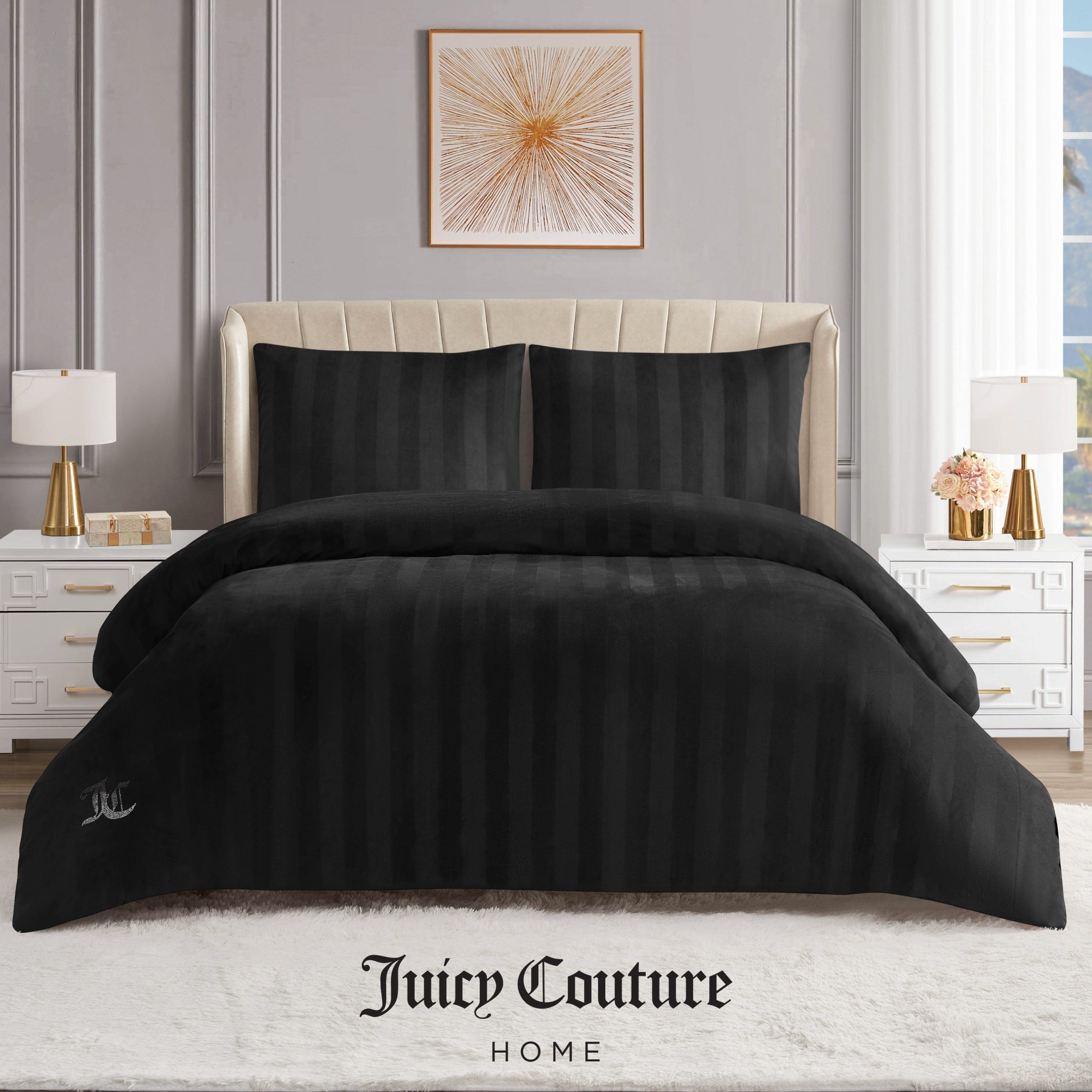 Jenny Velour Striped Jacquard Comforter Set - Image 5