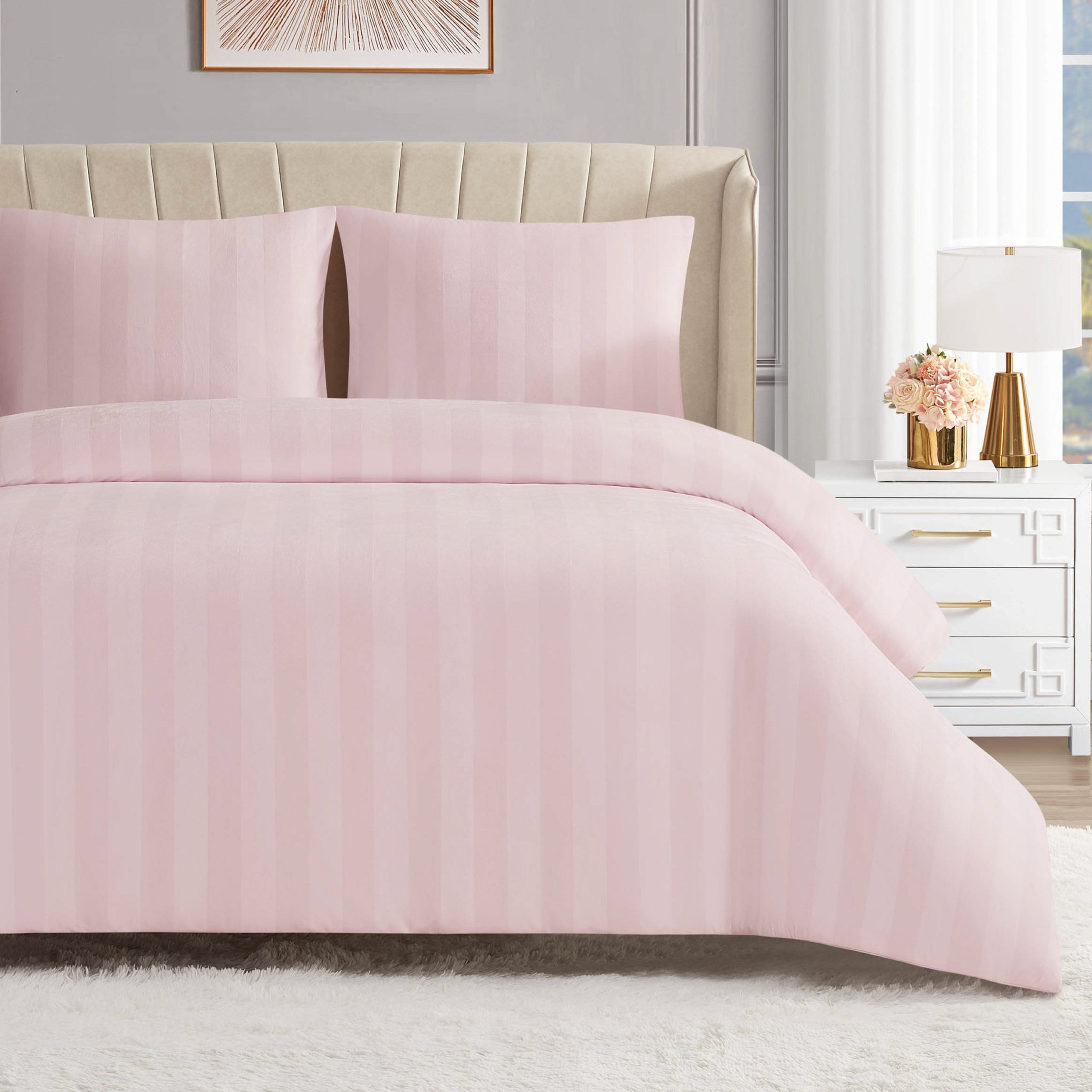 Jenny Velour Striped Jacquard Duvet Set - Image 3