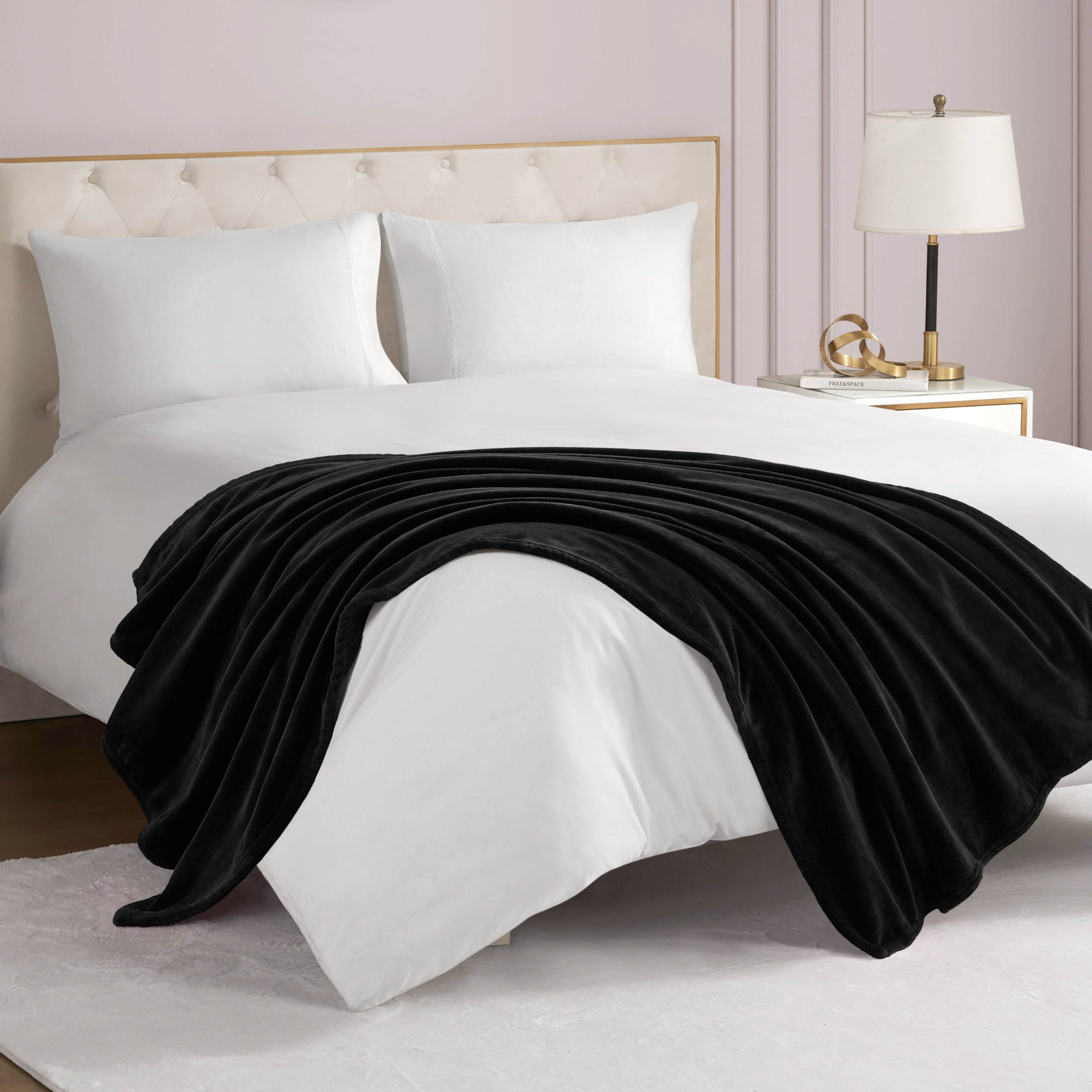 Solid Plush Throw Blanket
