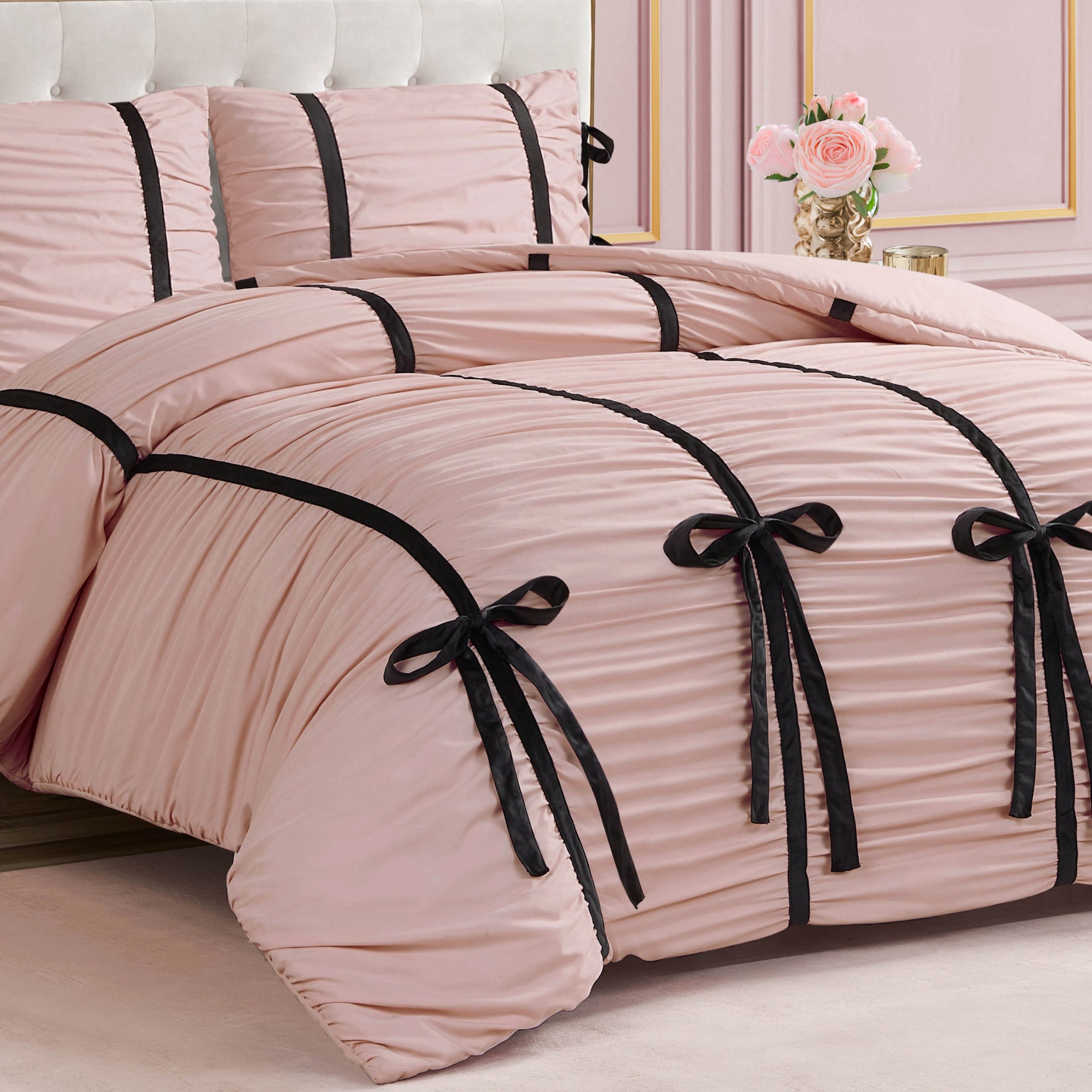 Amelie Bows Ruched Comforter Set - Image 4