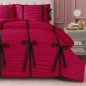Amelie Bows Ruched Comforter Set