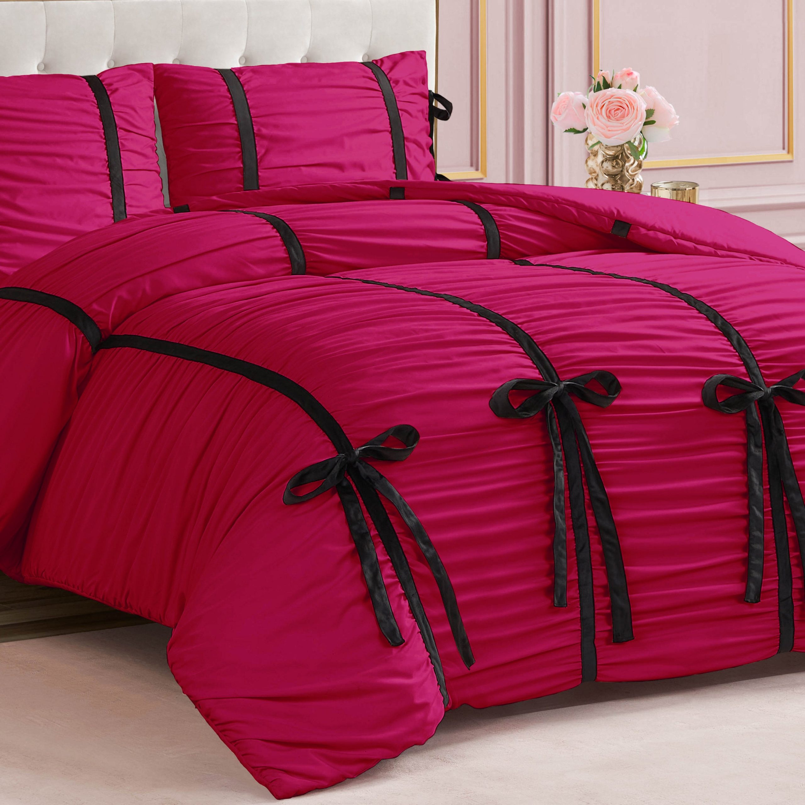Amelie Bows Ruched Comforter Set - Image 4