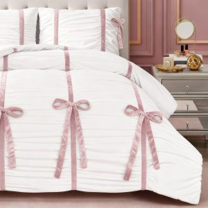 Amelie Bows Ruched Comforter Set