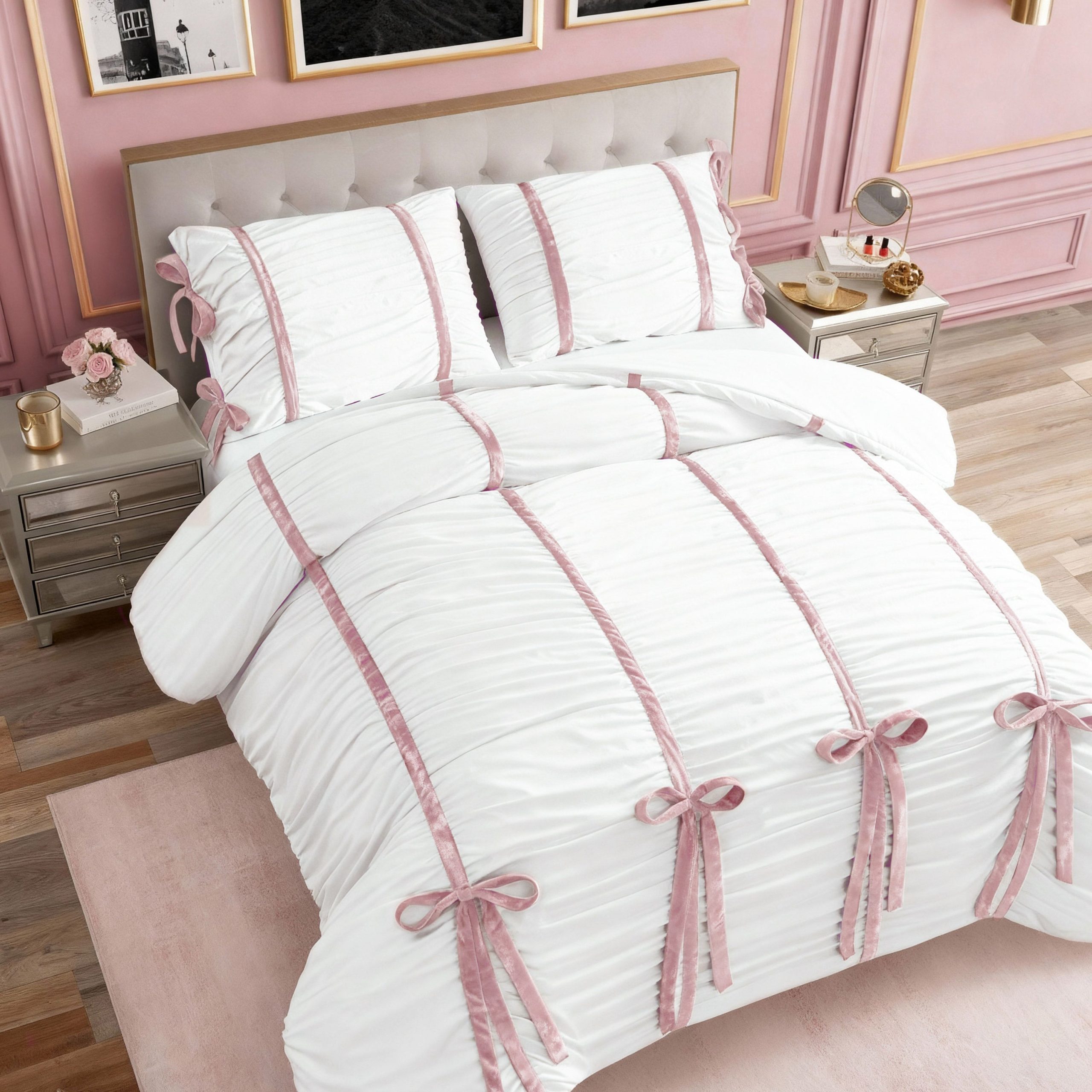 Amelie Bows Ruched Comforter Set - Image 5