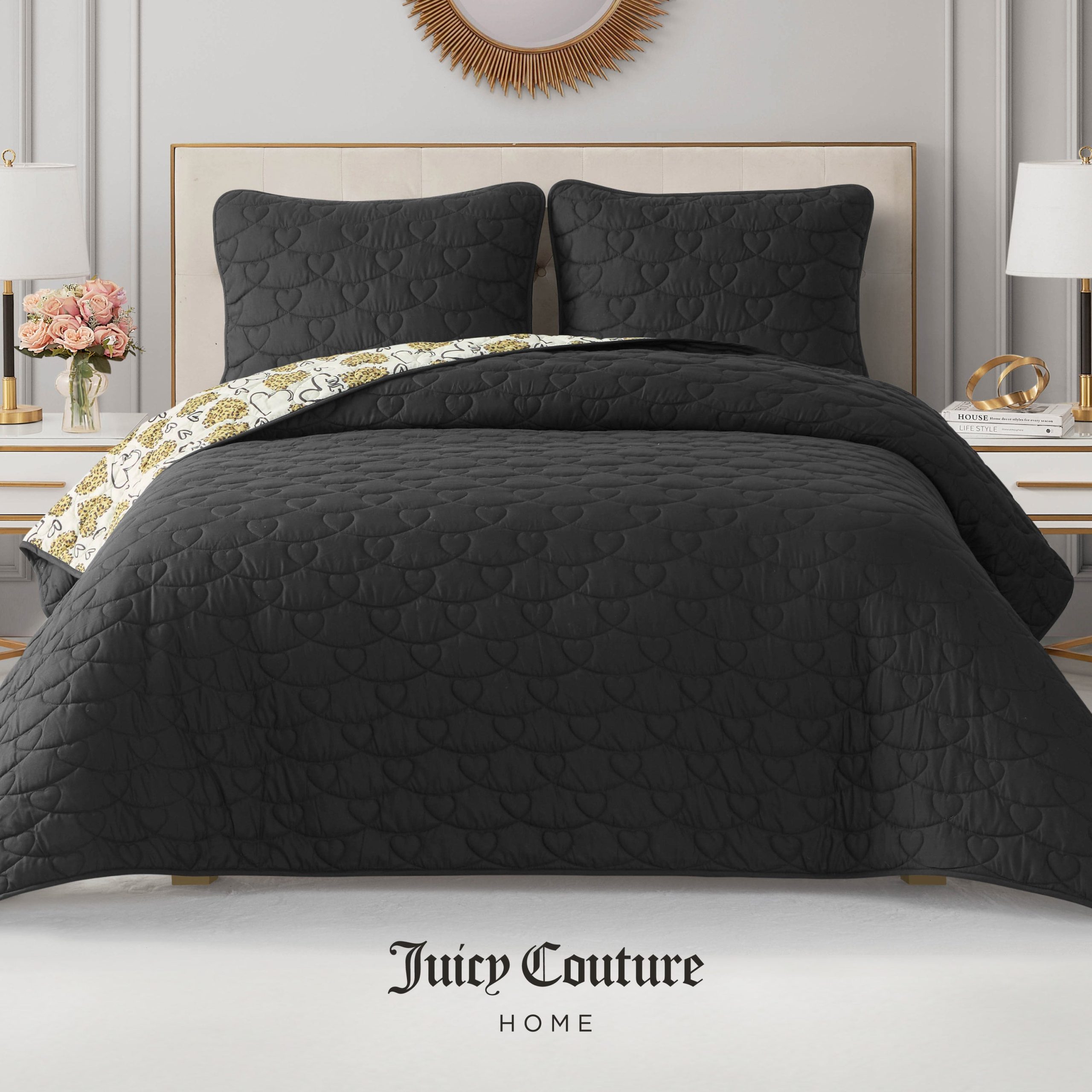 Cheetah Doodle Hearts Quilt Set - Image 2