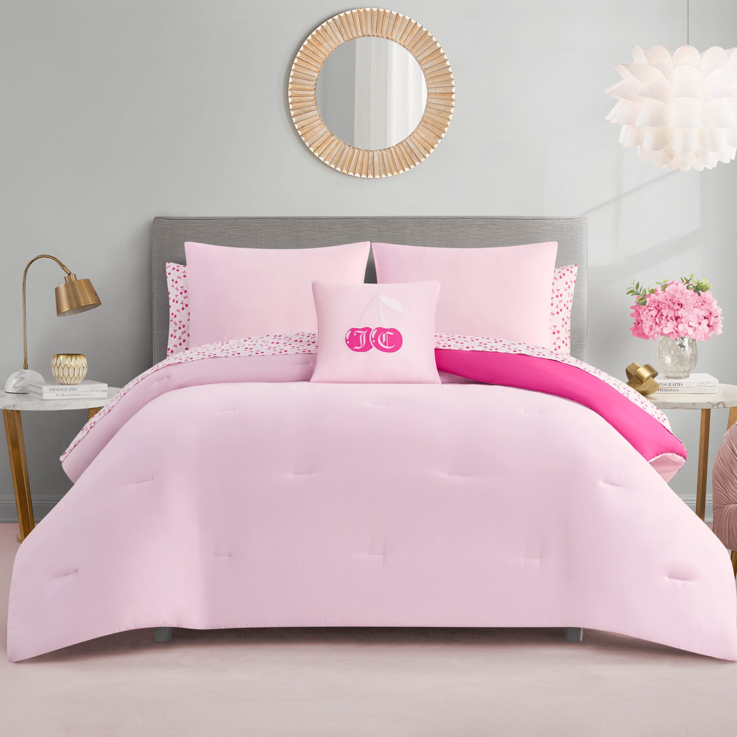 Cherry Reversible Bed in a Bag Bedding Set
