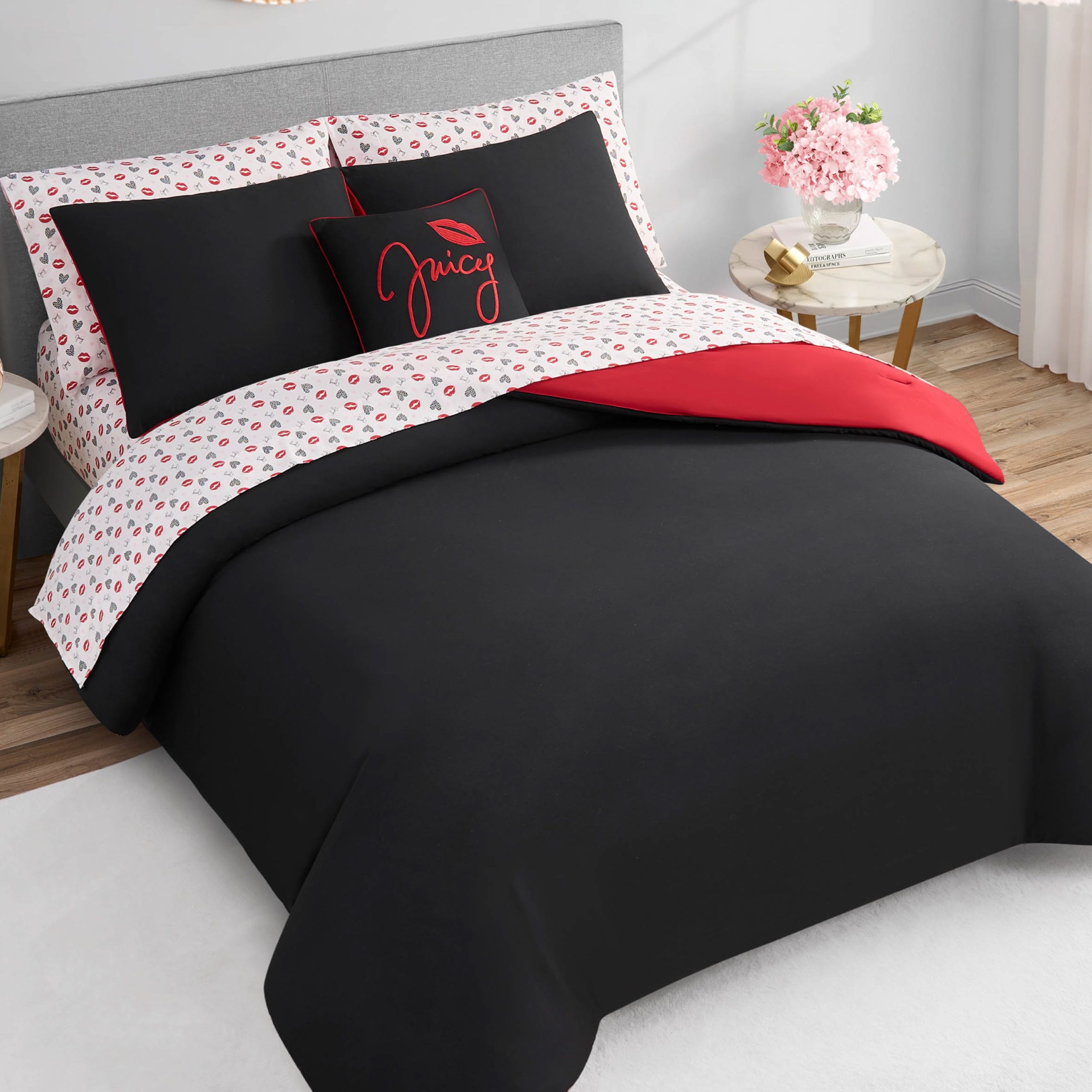 Glam Girl Solid Reversible Bed in a Bag Bedding Set - Image 5