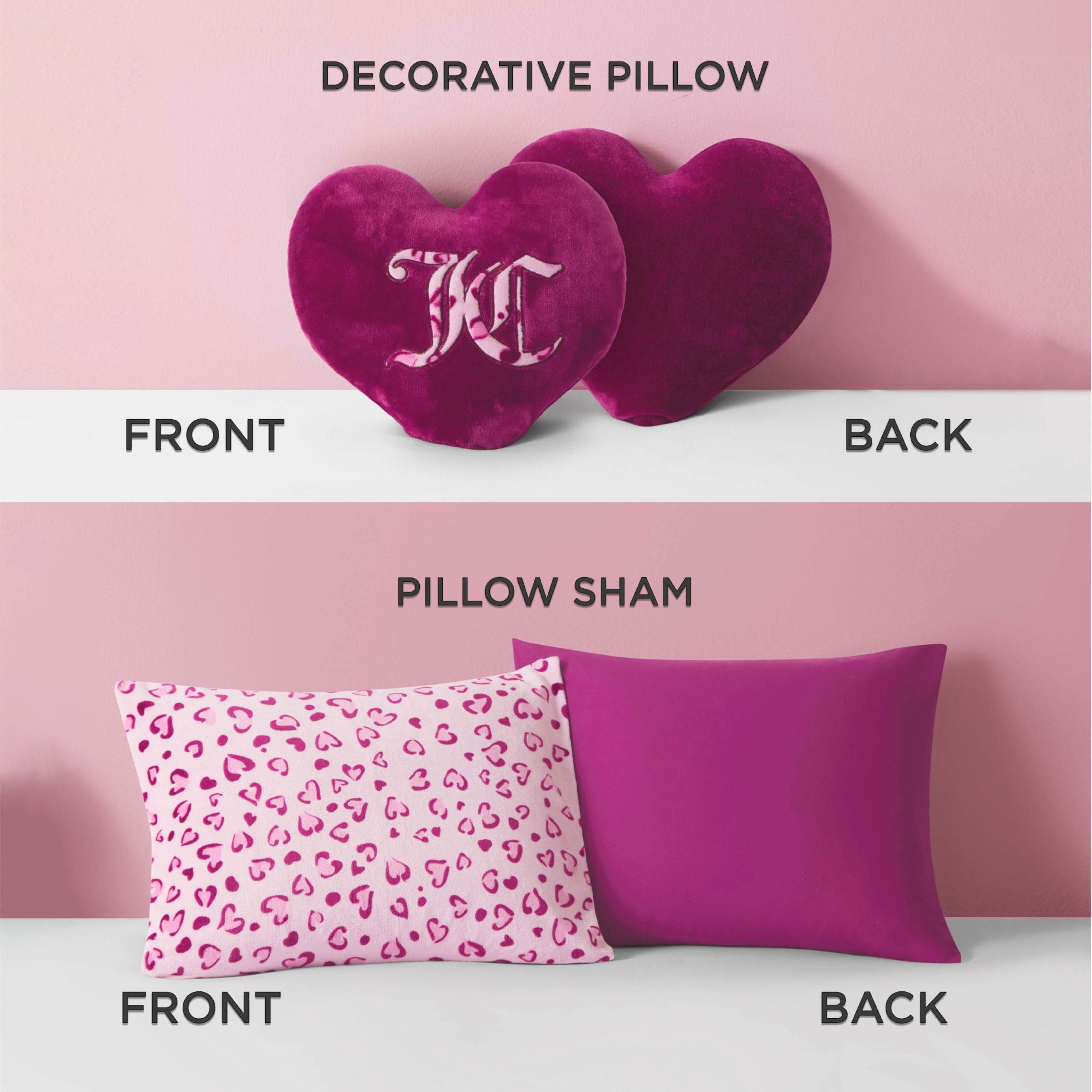 Plush Reversible Leopard Hearts Comforter Set - Image 4