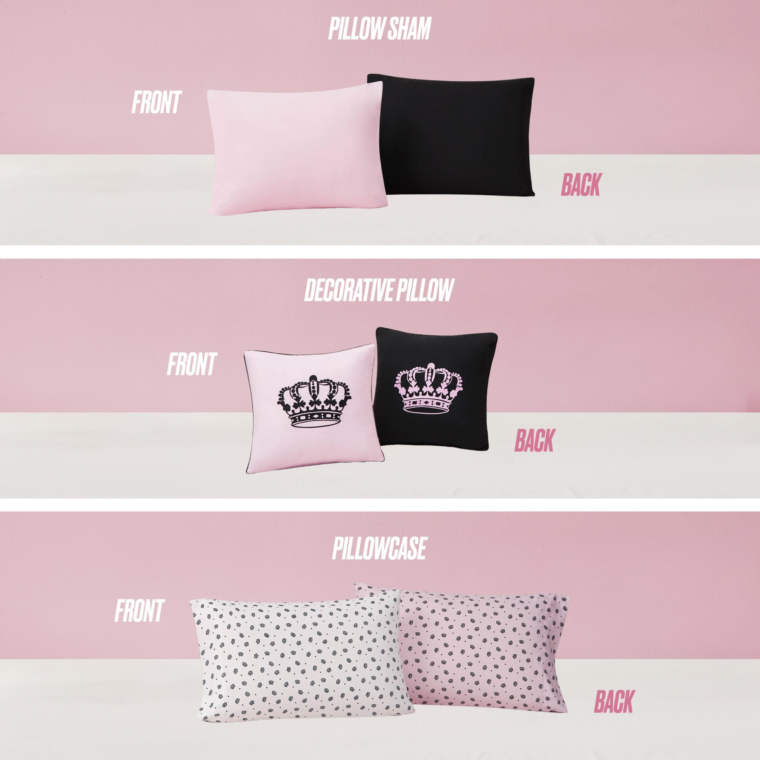 Crown Sparkle Solid Reversible Bed in a Bag Bedding Set - Image 3