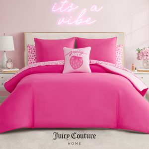 Summer Strawberries Solid Reversible Bed in a Bag Bedding Set