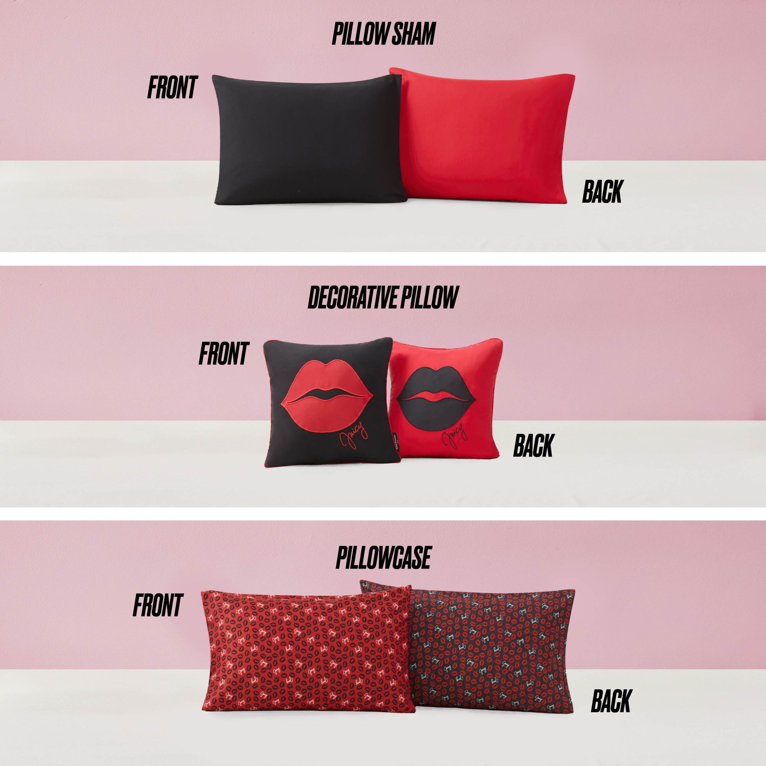 Cheetah Rebel Lips Solid Reversible Bed in a Bag Bedding Set - Image 4