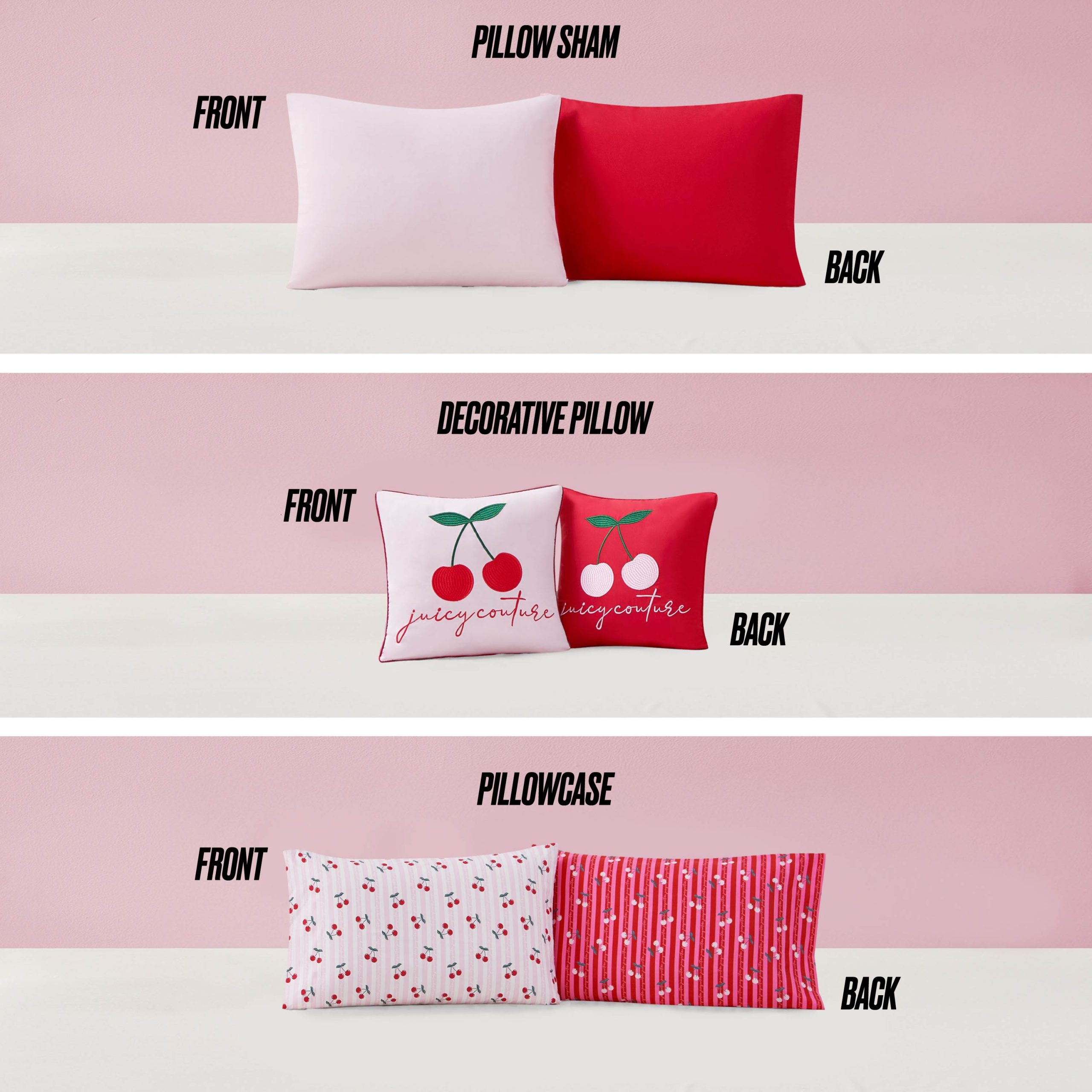 Cherry Script Solid Reversible Bed in a Bag Bedding Set - Image 4