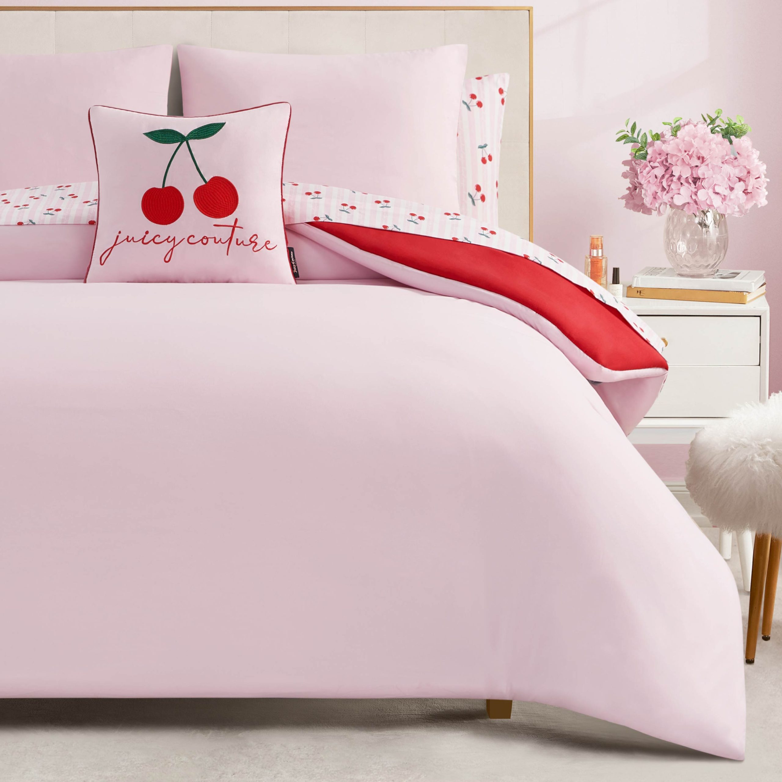 Cherry Script Solid Reversible Bed in a Bag Bedding Set - Image 7
