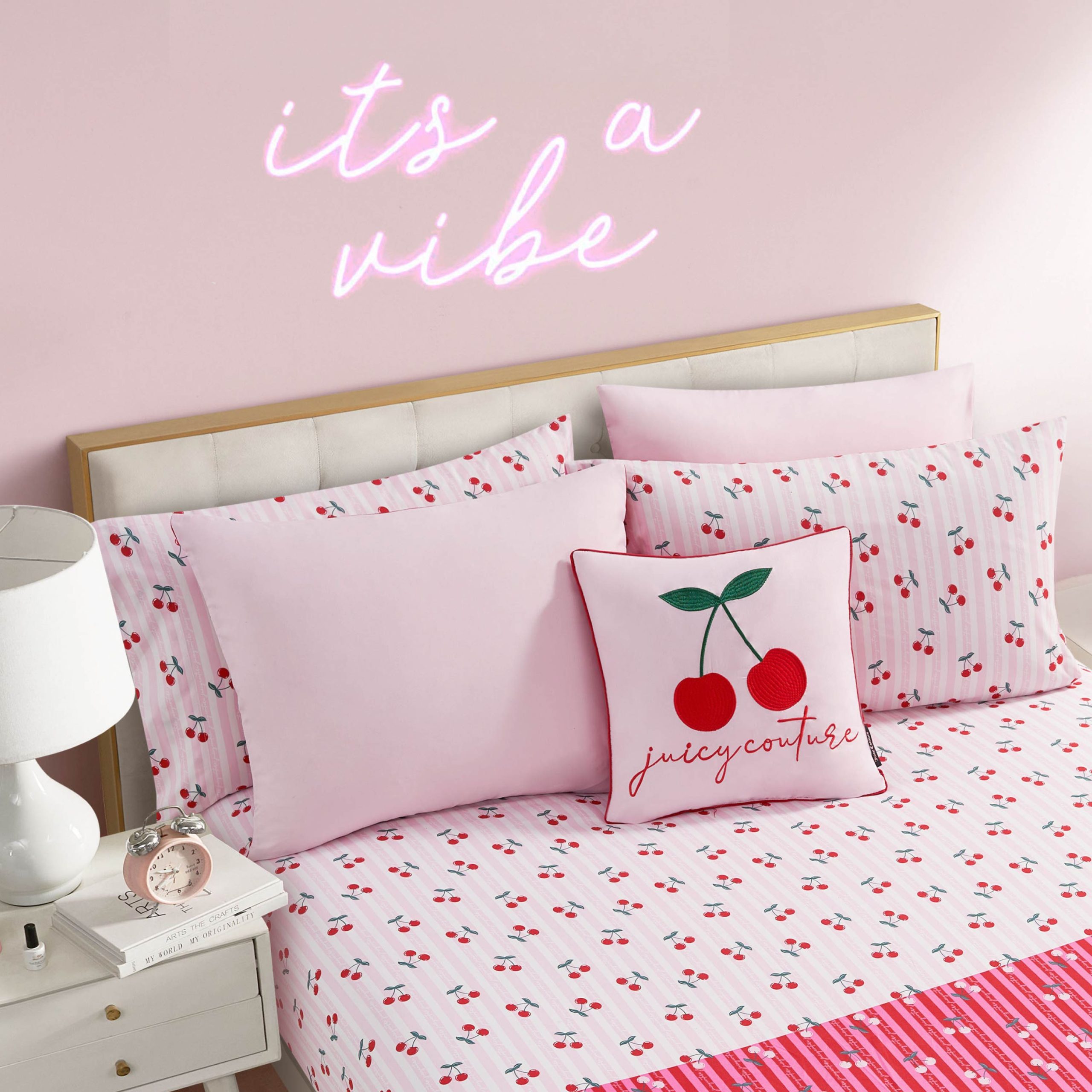 Cherry Script Solid Reversible Bed in a Bag Bedding Set - Image 8