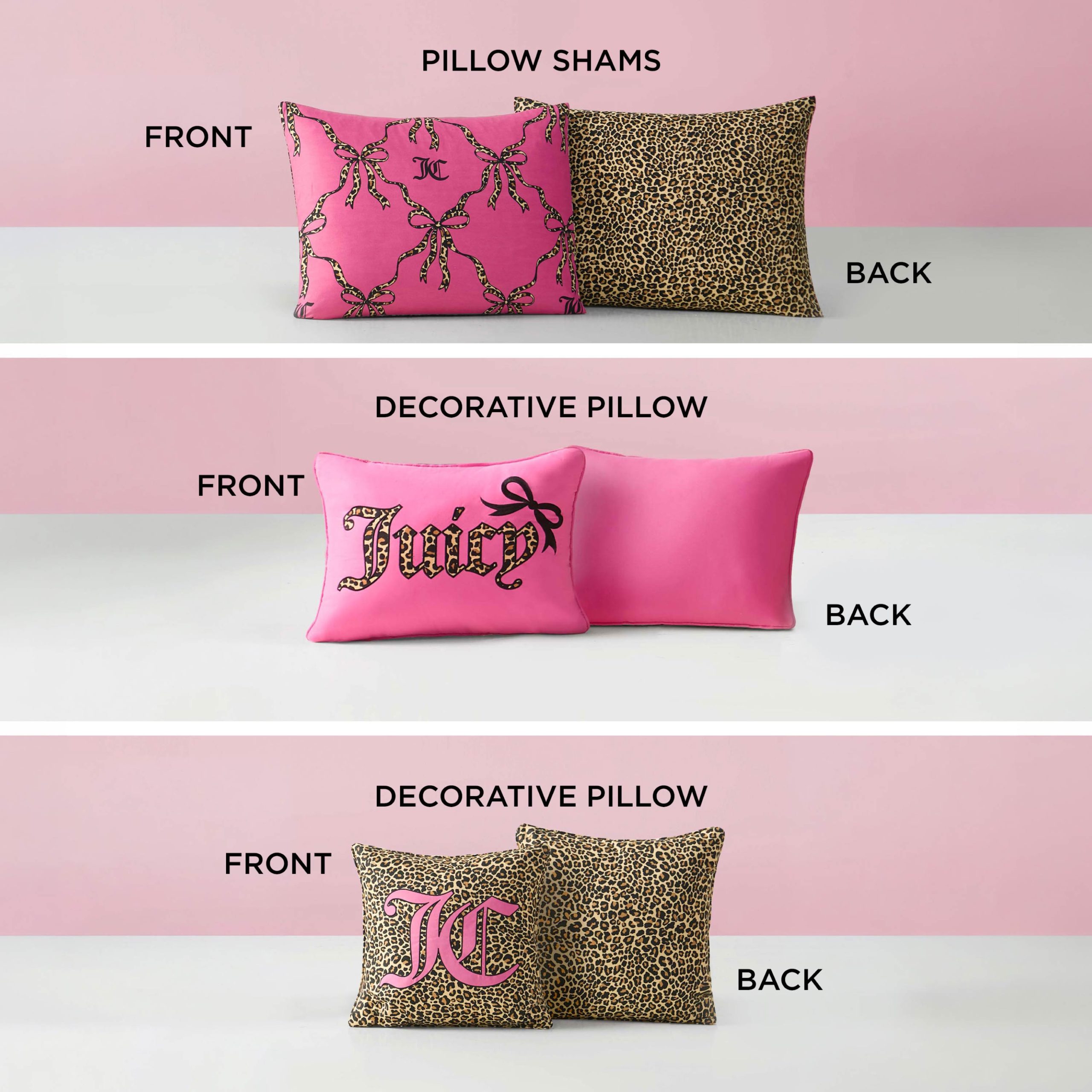 Cheetah Bow Trellis Reversible Comforter Set - Image 7