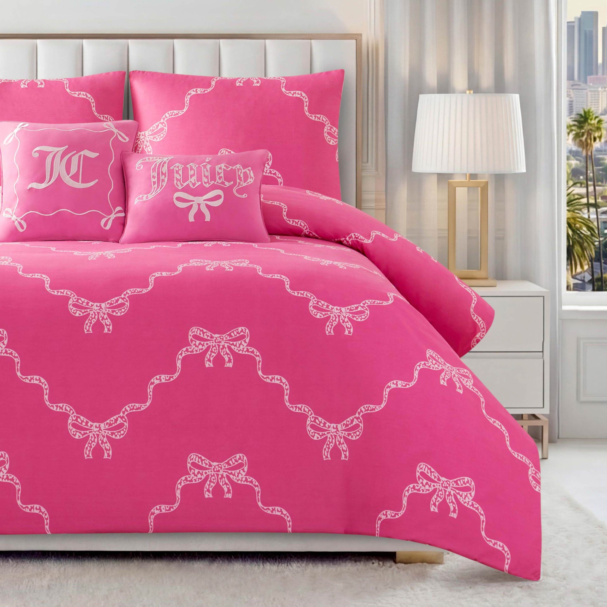 Chevron Leopard Bow Reversible Comforter Set - Image 7