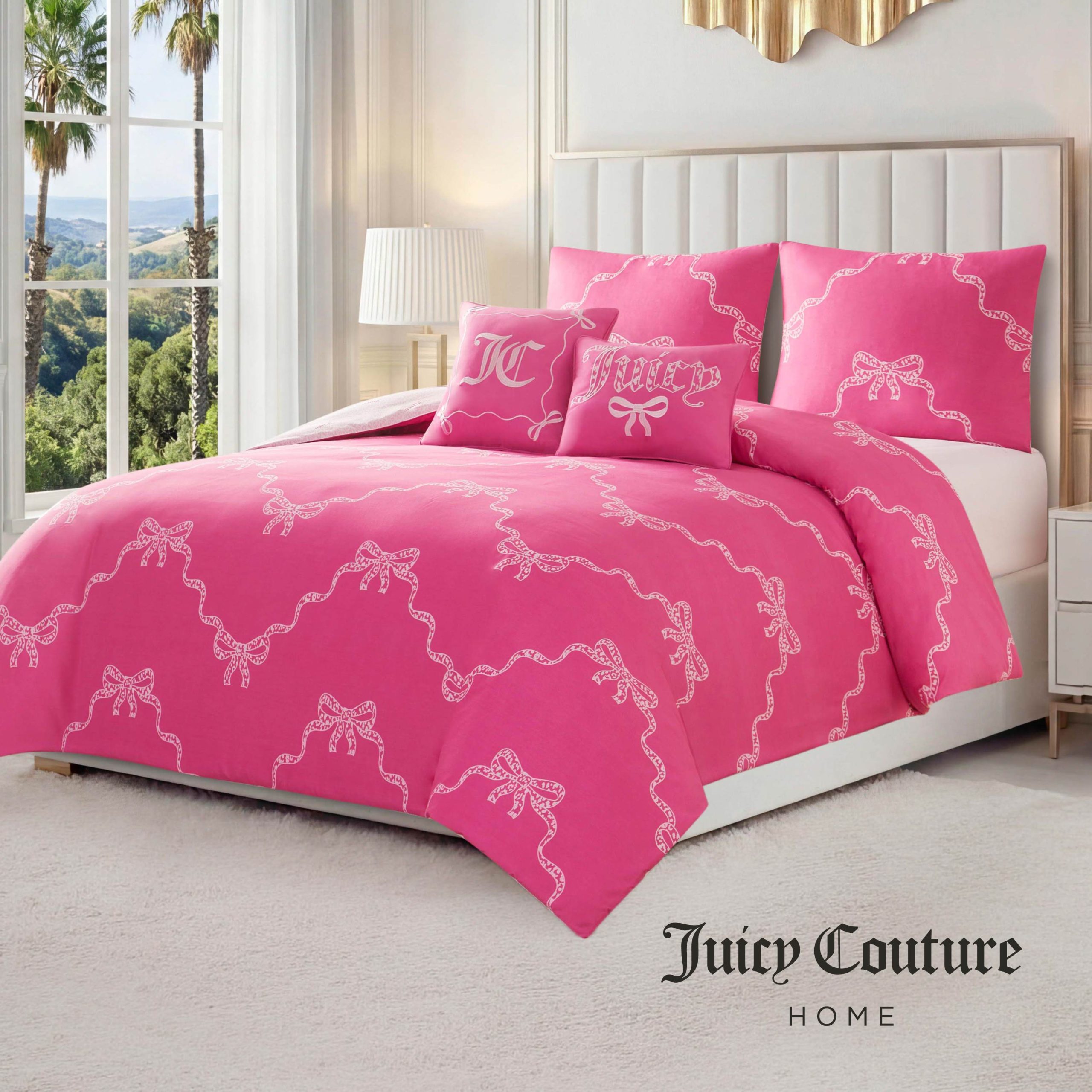 Chevron Leopard Bow Reversible Comforter Set - Image 6