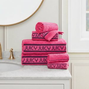 Plush Stripe Bath Towel Set
