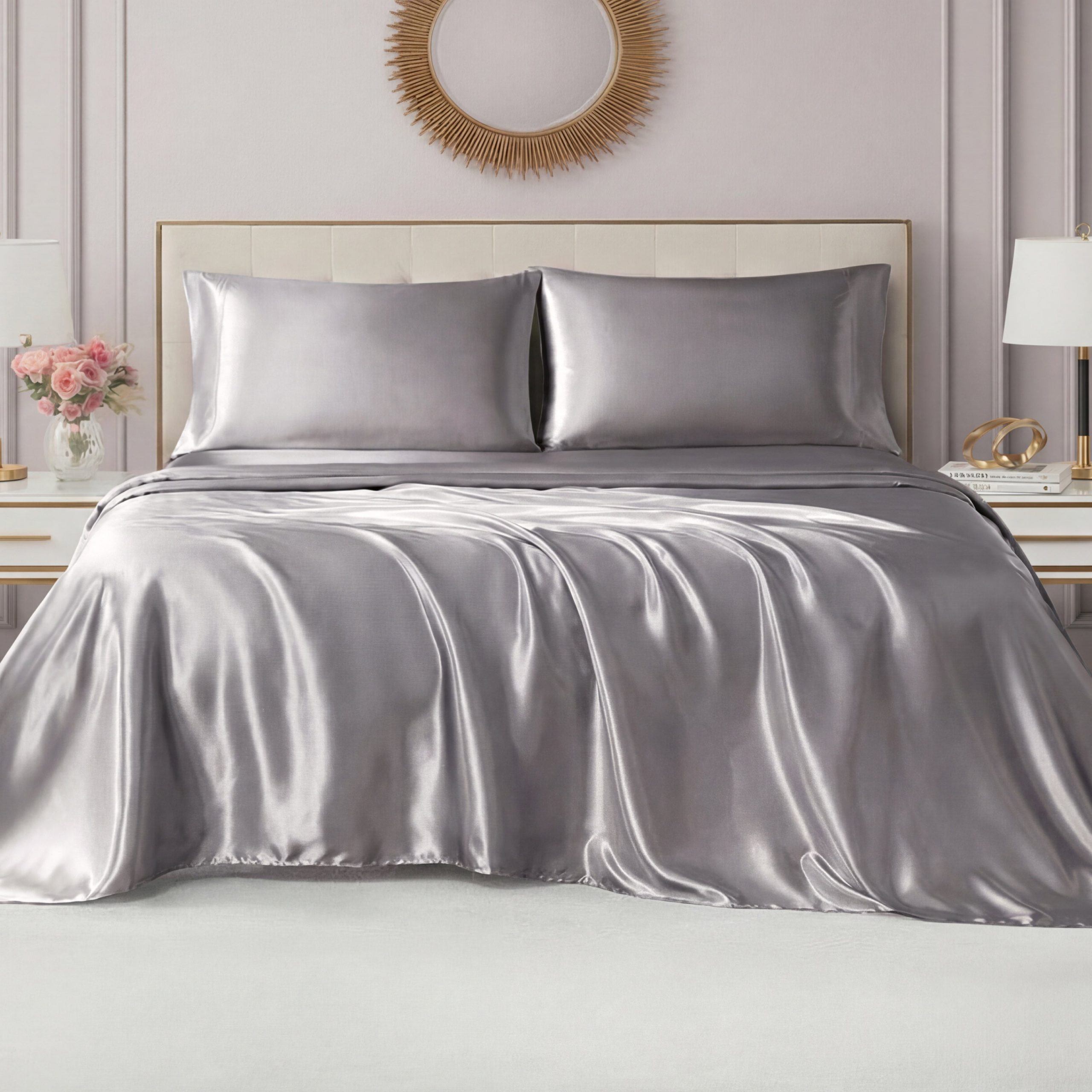 Solid Satin Sheet Set - Image 3